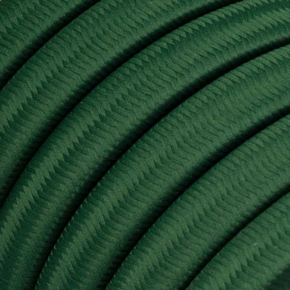 Πλακέ Υφασμάτινο Καλώδιο για Γιρλάντα Creative Cables - Σκούρο Πράσινο CM21
