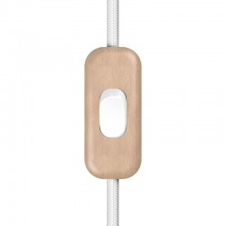 Διακοπτάκι Ενδιάμεσο Creative Switch Χρώμα Φυσικού Ξύλου - Λευκό - Creative Cables