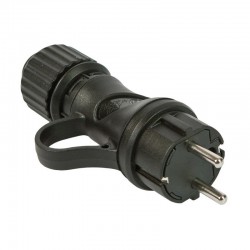 Μαύρο Φις Σούκο με Δαχτυλίδι 16A 250V IP44 για το Σύστημα EIVA - Creative Cables