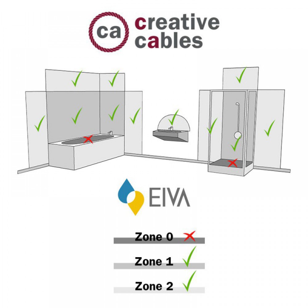 Φωτιστικό Τοίχου Fermaluce EIVA με Καμπύλη Και Καπέλο Swing, Στεγανό IP65 - Creative Cables