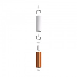Σωληνωτό Φωτιστικό Σποτ Μεταλλικό Tub-E14 διπλό Λευκό ΜΑΤ - Χάλκινο Αντικέ - Creative Cables