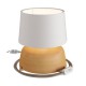 Κεραμικό Επιτραπέζιο Φωτιστικό Coppa με Καπέλο Athena, υφασμάτινο καλώδιο, διακοπτάκι και διπολικό φις - Κεραμιδί - Λευκό - Creative Cables