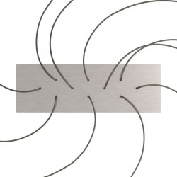 Ορθογώνια Μπάρα Ροζέτα XXL Rose-One με 10 τρύπες, 675 x 225 mm - Νίκελ ΜΑΤ Dibond - Creative Cables