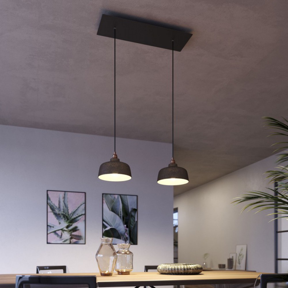 Ορθογώνια Μπάρα Ροζέτα XXL Rose-One με 2 τρύπες, 675 x 225 mm - Μαύρο ΜΑΤ Dibond - Creative Cables