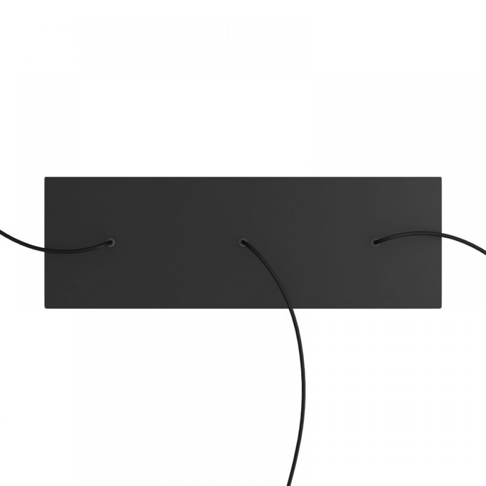 Ορθογώνια Μπάρα Ροζέτα XXL Rose-One με 3 τρύπες, 675 x 225 mm - Μαύρο ΜΑΤ Dibond - Creative Cables