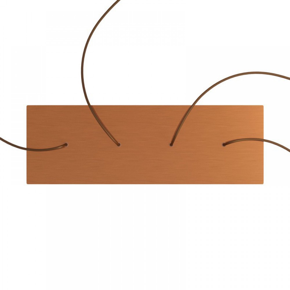 Ορθογώνια Μπάρα Ροζέτα XXL Rose-One με 4 τρύπες, 675 x 225 mm - Χάλκινο ΜΑΤ Dibond - Creative Cables