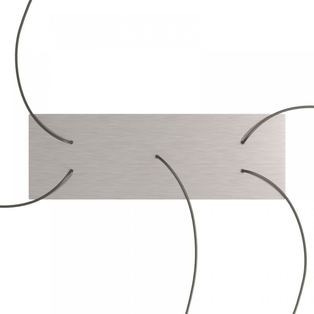 Ορθογώνια Μπάρα Ροζέτα XXL Rose-One με 5 τρύπες, 675 x 225 mm - Νίκελ ΜΑΤ Dibond - Creative Cables