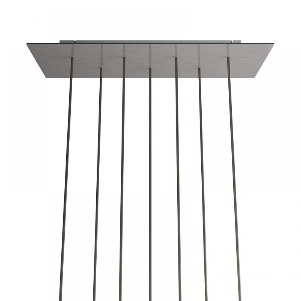 Ορθογώνια Μπάρα Ροζέτα XXL Rose-One με 7 τρύπες, 675 x 225 mm - Νίκελ ΜΑΤ Dibond - Creative Cables