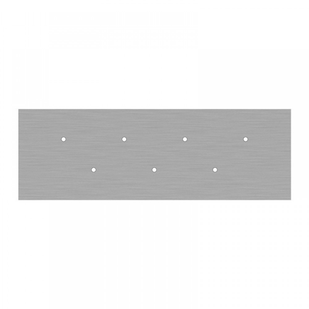 Ορθογώνια Μπάρα Ροζέτα XXL Rose-One με 7 τρύπες, 675 x 225 mm - Νίκελ ΜΑΤ Dibond - Creative Cables