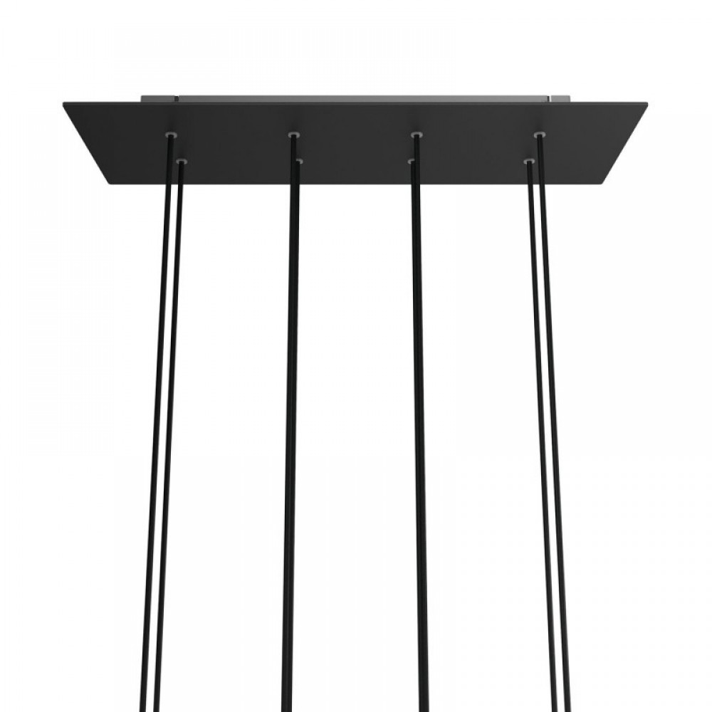 Ορθογώνια Μπάρα Ροζέτα XXL Rose-One με 8 τρύπες, 675 x 225 mm - Μαύρο ΜΑΤ Dibond - Creative Cables