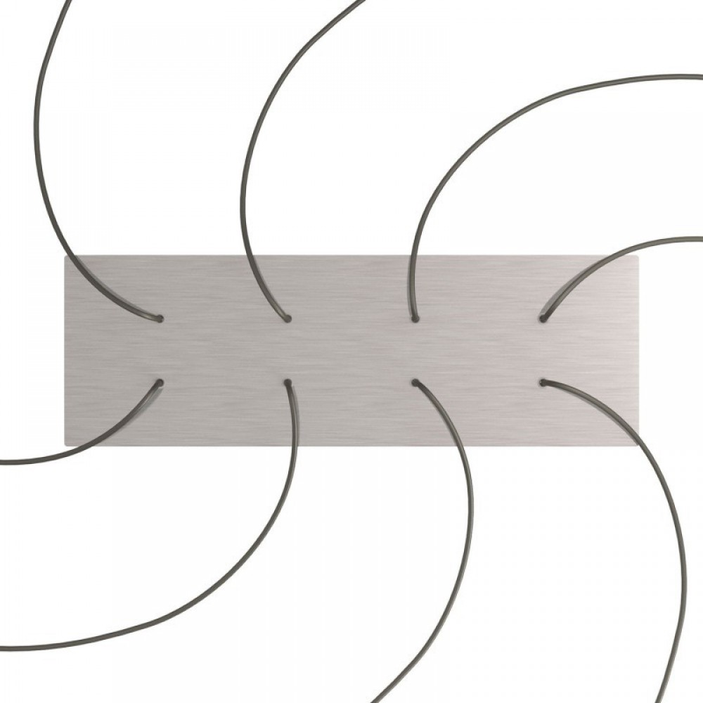 Ορθογώνια Μπάρα Ροζέτα XXL Rose-One με 8 τρύπες, 675 x 225 mm - Νίκελ ΜΑΤ Dibond - Creative Cables