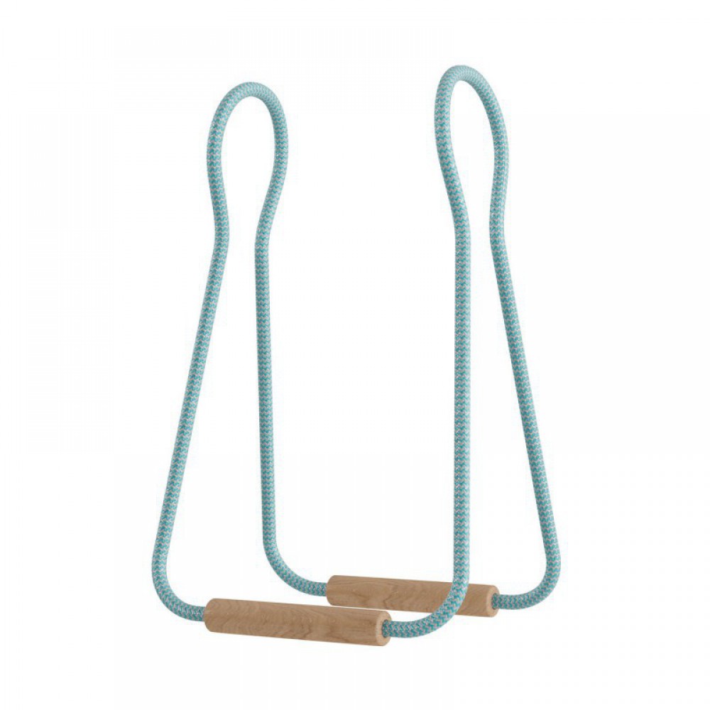 Επιτραπέζιο Φωτιστικό Tache Wood Με Υφασμάτινο Καλώδιο Διακοπτάκι Και Διπολικό Φις Μπλε με Τιρκουάζ - Creative Cables