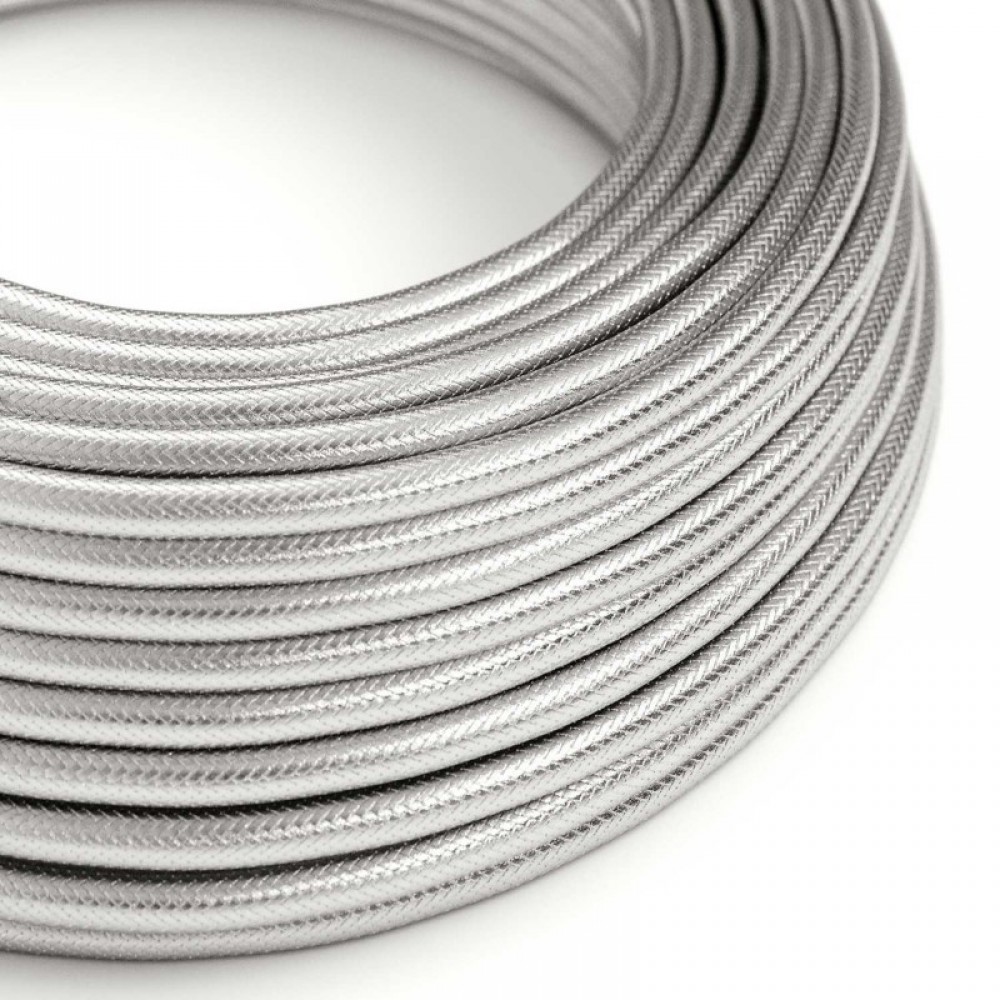 Στρόγγυλο Υφασμάτινο Καλώδιο 100% Χρώμιο - Creative Cables