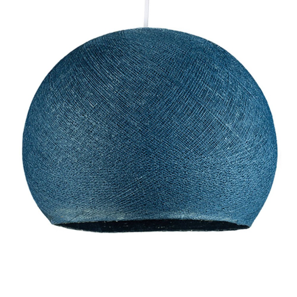 Φωτιστικό Μπάλα Dome από νήμα πολυεστέρα - 100% χειροποίητο - L - Πετρολ Μπλε Creative Cables