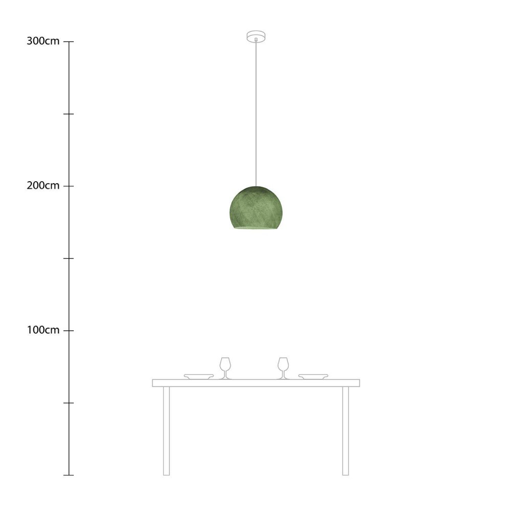 Φωτιστικό Μπάλα Dome από νήμα πολυεστέρα - 100% χειροποίητο - M - Πράσινο Ελιάς Creative Cables