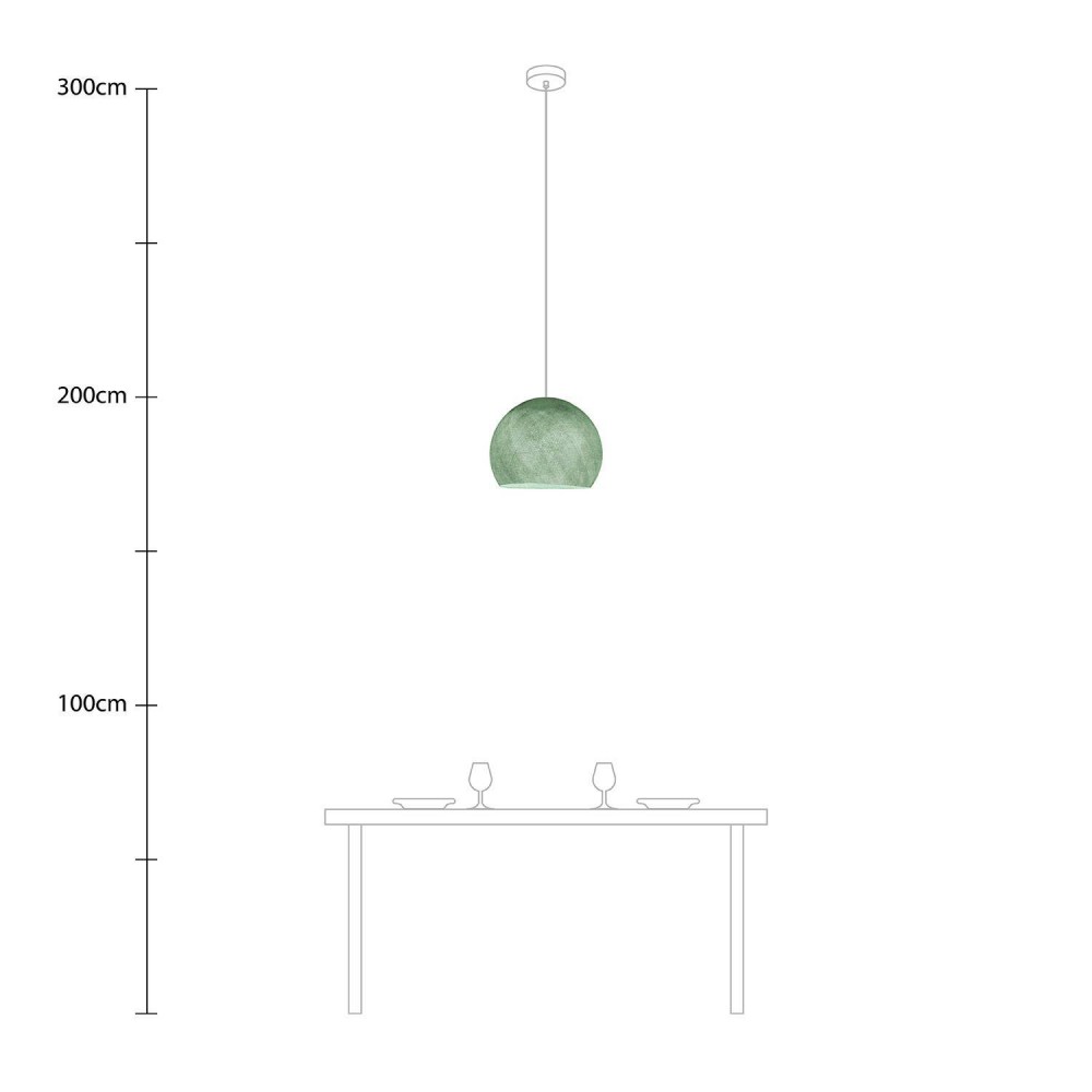 Φωτιστικό Μπάλα Dome από νήμα πολυεστέρα - 100% χειροποίητο - M - Πράσινο Γαλακτερό Creative Cables