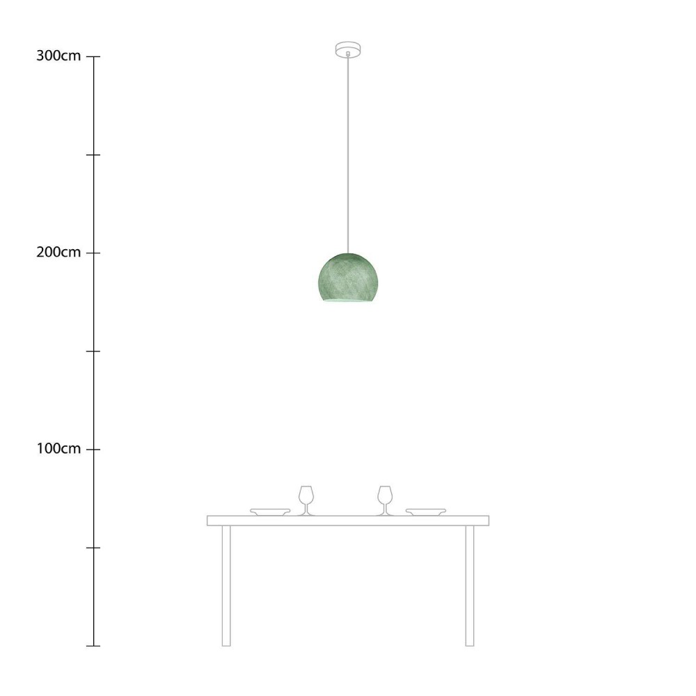 Φωτιστικό Μπάλα Dome από νήμα πολυεστέρα - 100% χειροποίητο - S - Πράσινο Γαλακτερό Creative Cables