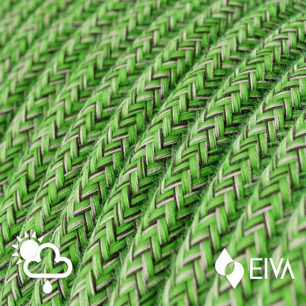 Κρεμαστό Φωτιστικό Εξωτερικού Χώρου EIVA PASTEL με 5m υφασμάτινο καλώδιο, ροζέτα, στήριγμα καλωδίου και στεγανό ντουί IP65 Απαλό Πράσινο - Creative Cables