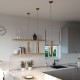 Κρεμαστό Φωτιστικό Σποτ Σωληνωτό Tub-E14 διπλό με Ξύλο και Μέταλλο Χρυσό Ματ - Made in Italy - Creative Cables