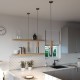 Κρεμαστό Φωτιστικό Σποτ Σωληνωτό Tub-E14 διπλό με Ξύλο και Μέταλλο Τιτάνιο - Made in Italy - Creative Cables