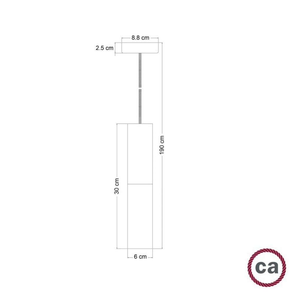 Κρεμαστό Φωτιστικό Σποτ Σωληνωτό Tub-E14 διπλό με Ξύλο και Μέταλλο Μαύρο - Made in Italy - Creative Cables