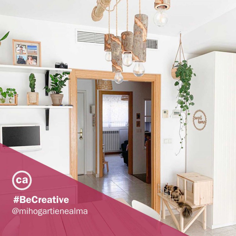 Κρεμαστό Φωτιστικό Ξύλινο με καλώδιο τριχιά XL και ντουί Κορμός Bark 11cm - Made in Italy - Creative Cables