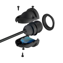 Στεγανό Ντουί EIVA, E27 για εξωτερικό χώρο - Το πρώτο IP65 ντουί παγκοσμίως - Μαύρο - Creative Cables