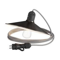 Φωτιστικό Εξωτερικού Χώρου Snake Eiva με Καπέλο Swing, με 5m καλώδιο, στεγανό ντουί IP65 και φις - Λευκό - Τιτανιο - Creative Cables