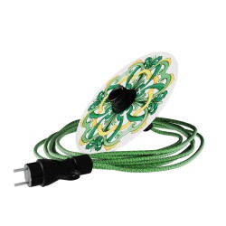 Φωτιστικό Εξωτερικού Χώρου Snake Eiva με Μεταλλικό Καπέλο Πιάτο mini Ellepì 'Maioliche', με στεγανό ντουί IP65 και φις - Majolica Κίτρινο-Πράσινο - Creative Cables