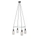 Κρεμαστό φωτιστικό 4φωτο Cage Globe Crystal Ανθρακί 4xE27 - Creative Cables