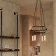 Κρεμαστό φωτιστικό 4φωτο Τριπλό Cage Tub-E14 Μπρονζέ 4xE14 - Creative Cables