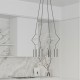 Κρεμαστό φωτιστικό 4φωτο Τριπλό Cage Tub-E14 Νίκελ ΜΑΤ 4xE14 - Creative Cables