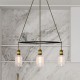 Κρεμαστό φωτιστικό 4φωτο Cage Globe Crystal Χρυσό 4xE27 - Creative Cables
