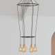 Κρεμαστό φωτιστικό 6φωτο Διπλό Cage Globe Χρυσό 6xE27 - Creative Cables