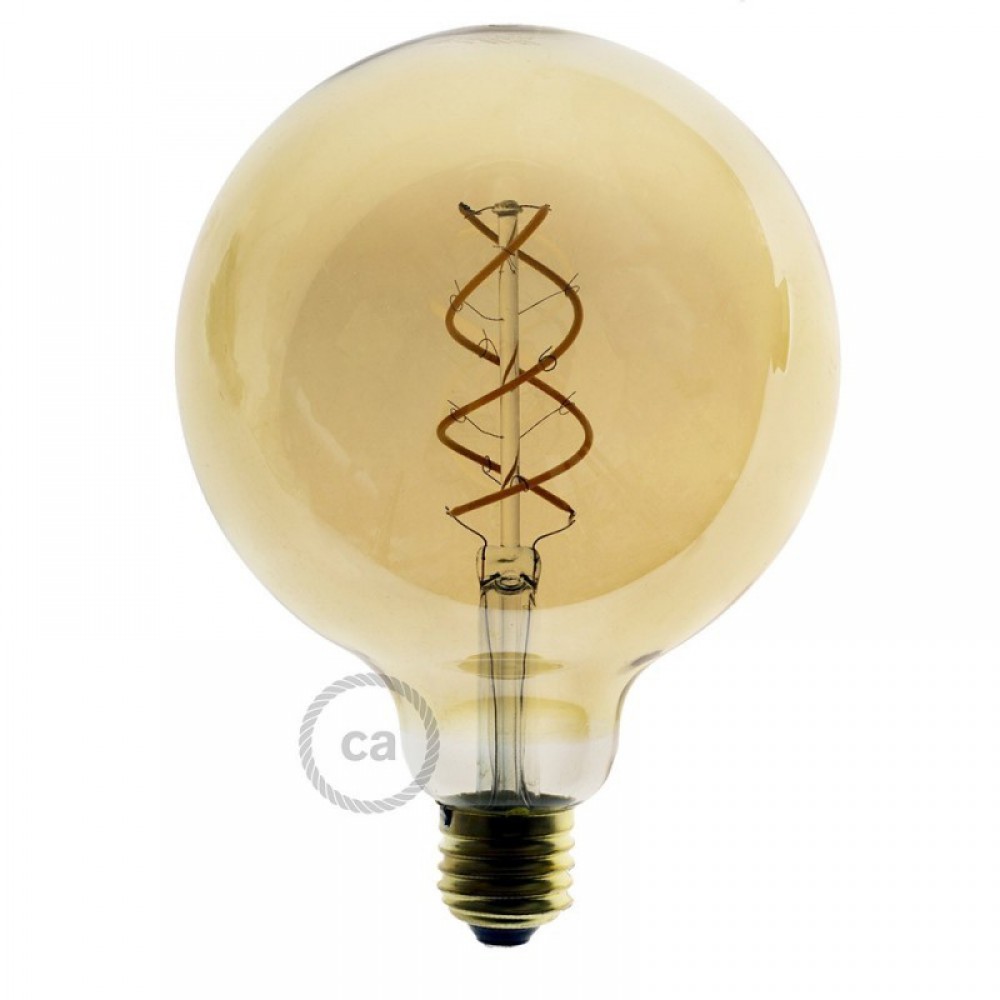 Κρεμαστό φωτιστικό 6φωτο Διπλό Cage Globe Χρυσό 6xE27 - Creative Cables