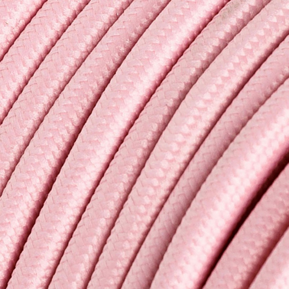 Στρόγγυλο Υφασμάτινο Καλώδιο RM16 - Ανοιχτό Ροζ Creative Cables