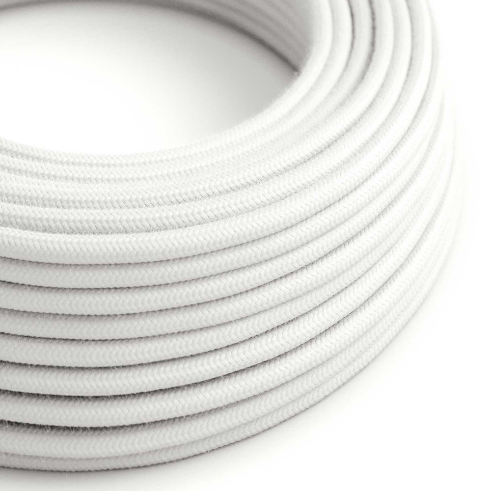 Ultra Soft Στρογγυλό Υφασμάτινο Καλώδιο Σιλικόνης RC01 2x0,75mm - Λευκό Βαμβάκι - Creative Cables