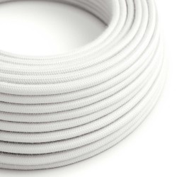 Ultra Soft Στρογγυλό Υφασμάτινο Καλώδιο Σιλικόνης RC01 2x0,75mm - Λευκό Βαμβάκι - Creative Cables