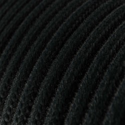 Ultra Soft Στρογγυλό Υφασμάτινο Καλώδιο Σιλικόνης RC04 2x0,75mm - Μαύρο Βαμβάκι - Creative Cables