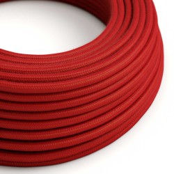 Ultra Soft Στρογγυλό Υφασμάτινο Καλώδιο Σιλικόνης RC35 2x0,75mm - Κόκκινο Βαμβάκι - Creative Cables