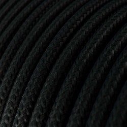 Ultra Soft Στρογγυλό Υφασμάτινο Καλώδιο Σιλικόνης RM04 2x0,75mm - Μαύρο - Creative Cables