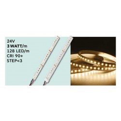 Ταινία LED Jazz 3 Watt/m 24V-IC CRI90 IP20 128 LED/m 5m (10mm) 3000K - 5 μέτρα - CUBALUX