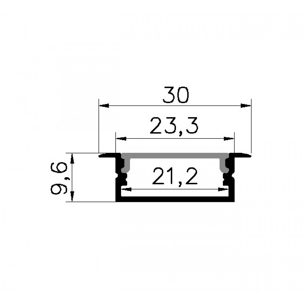 ΣΕΤ ΠΡΟΦΙΛ ΧΩΝΕΥΤΟ ΦΑΡΔΥ ΑΣΗΜΙ ΜΕ ΚΑΛΥΜΜΑ OPAL (2Μ) - CUBALUX