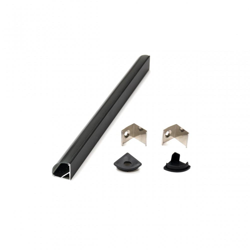 ΣΕΤ ΠΡΟΦΙΛ ΓΩΝΙΑΚΟ ΜΑΥΡΟ ΜΕ ΚΑΛΥΜΜΑ ΜΑΥΡΟ (2Μ) - CUBALUX