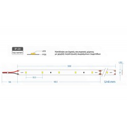 Ταινία Led Αυτοκόλλητη 11.4W 24V IP20 TΩRA 5 μέτρα Θερμό Λευκό 2700K - CUBALUX