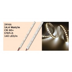 Ταινία LED TΩRA 14,4 Watt/m 24V CRI80 IP20 140 led/m (8mm) 2700K - 5 μέτρα - CUBALUX