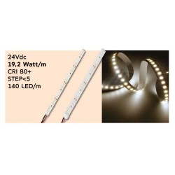 Ταινία LED TΩRA 19,2 Watt/m 24V CRI80 IP20 140 led/m 5m (8mm) 2700K - 5 μέτρα - CUBALUX