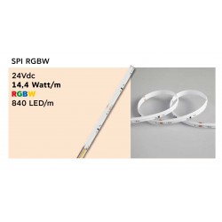 Ταινία LED TΩRA COB SPI RGBW 14,4 Watt/m 24V CRI90(3000K) IP20 840 led/m 5m (10mm) - 5 μέτρα - CUBALUX