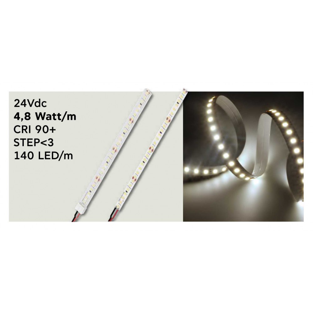 Ταινία LED Emphasis 4,8 Watt/m 24V CRI90 IP20 140 LED/m 5m (8mm) 4000K - 5 μέτρα - CUBALUX