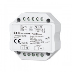 Triac Dimmer Simplicity WIFI -RF - Push Button 230 Vac 1A - Cubalux